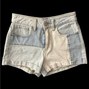 PacSun | Patch Denim Mom Shorts | Size 23 | Denim Patchwork | EUC